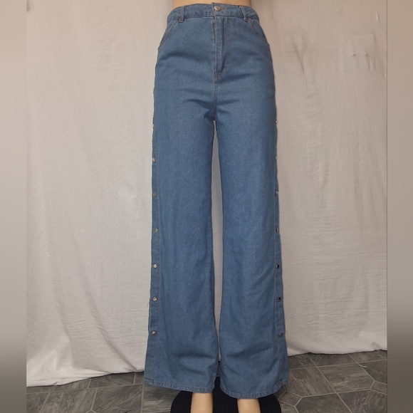 Sans Souci Pants - Sans Souci Wome Size M Light Blue Denim